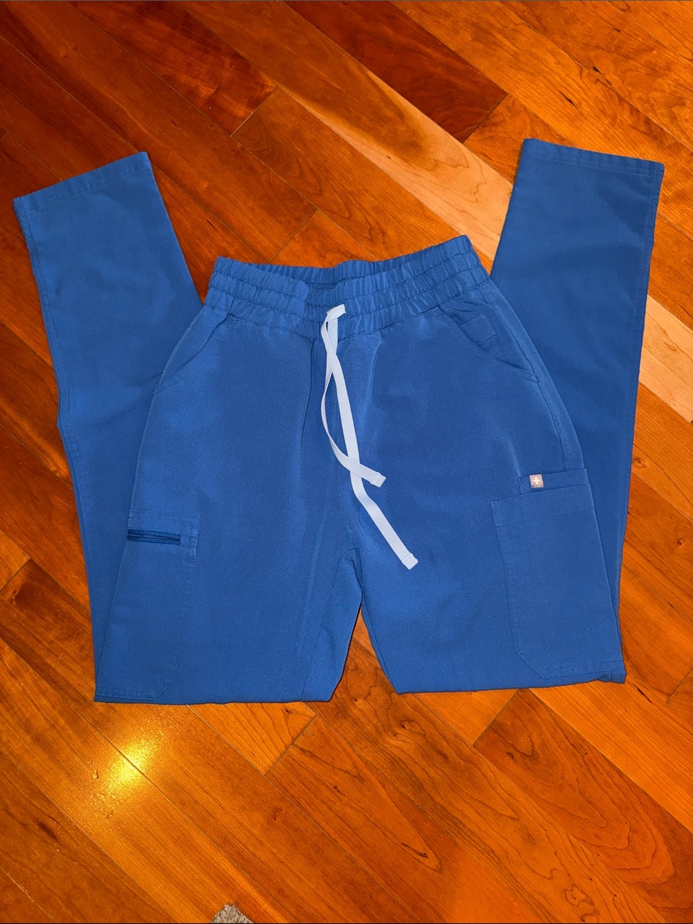 Figs Blue Jogger Pants with light blue Drawstring